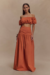 Autumn Maxi Skirt - Burnt Orange