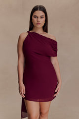 Daisie Chiffon Mini Dress - Wine