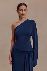Vivica Slinky One Shoulder Top - Midnight Navy