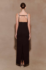 Lorde Embellished Crepe Maxi Dress - Black