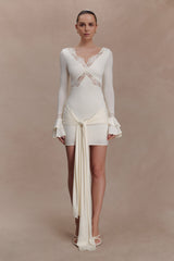 Electra Slinky Lace Mini Dress - Ivory