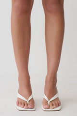 Mai Sling Back Thong Heel - White