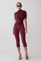 Blanca Stretch Crepe Capri Pants - Mahogany