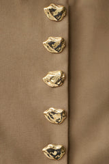 Marielle Button Up Cropped Jacket - Taupe
