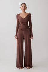 Sari Long Sleeve Modal Top - Chocolate