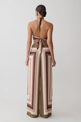 Rachel Chiffon Straight Leg Pants - Multi Stripe