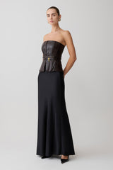Sabrina Silk Blend Maxi Skirt - Black