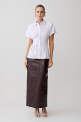 Selma Short Sleeve Linen Shirt - White