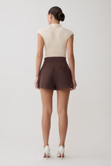 Alden High Waisted Short - Chocolate