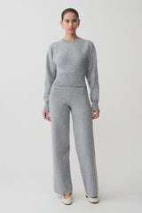 Kerrymae Straight Leg Knit Pants - Grey Marle