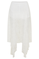 Haime Lace Hankie Midi Skirt - Ivory