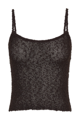 Mattais Boucle Knit Top - Dark Chocolate