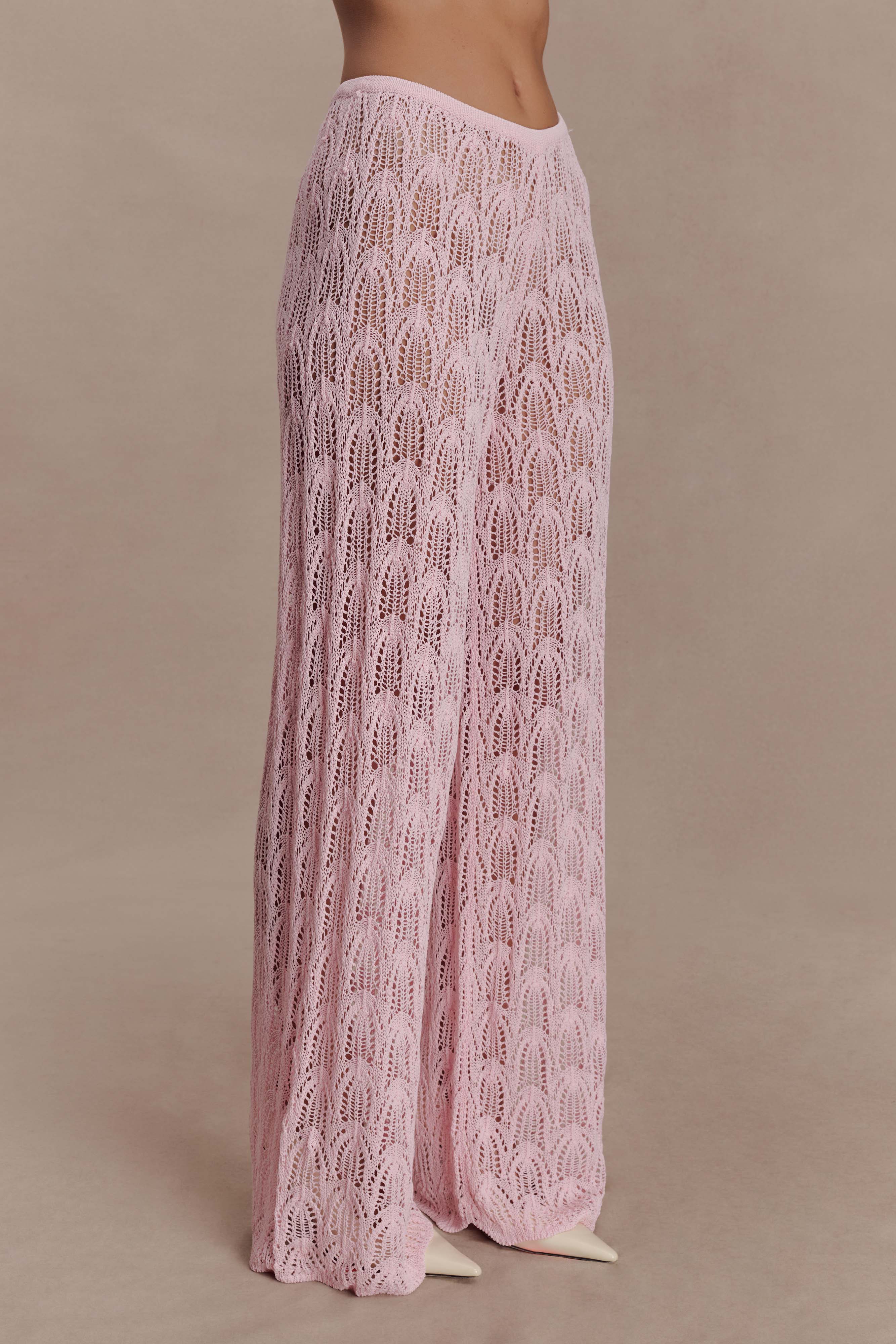 Glinda Crochet Pants - Baby Pink