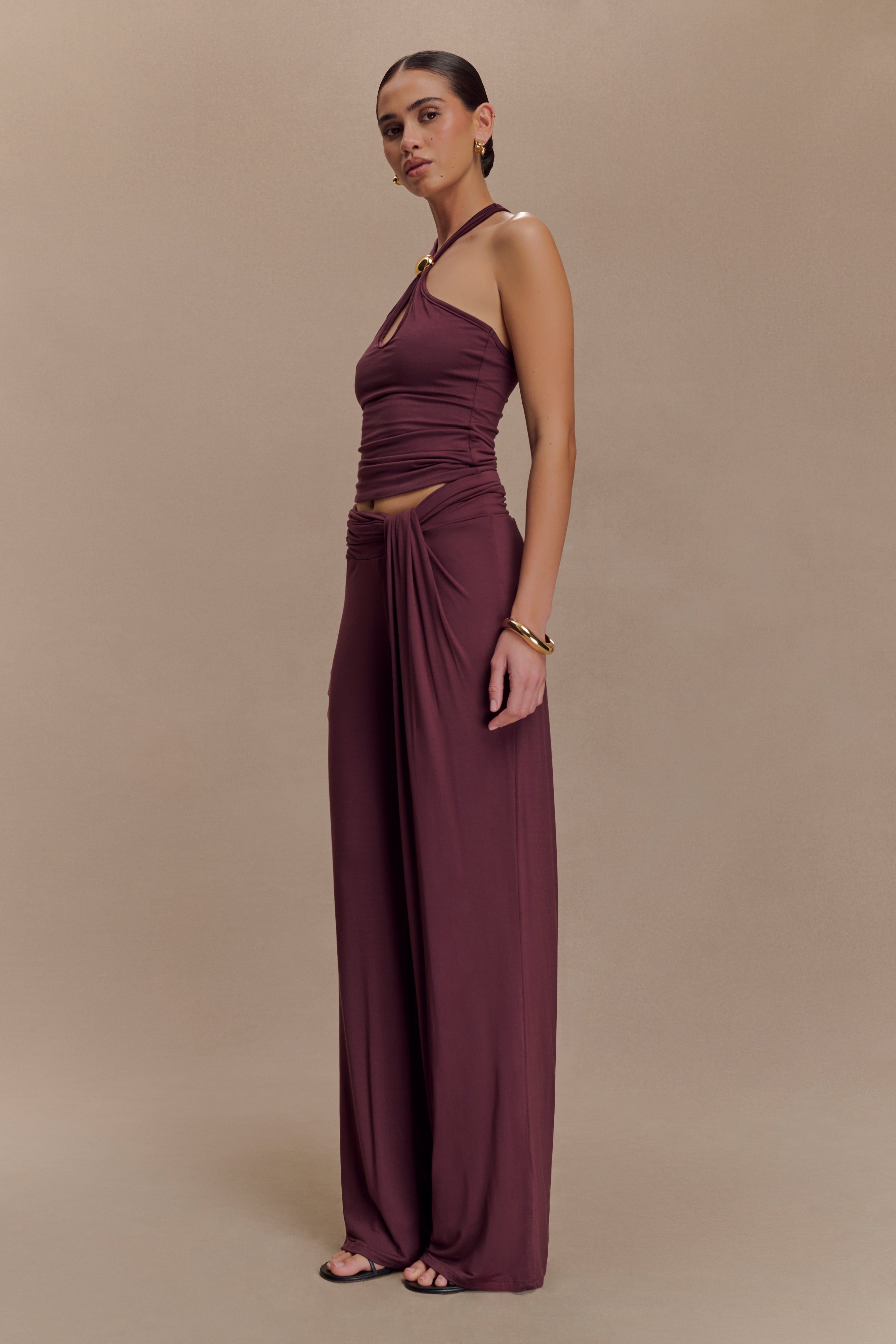 Ramona Modal Tank Top With Hardware - Mahogany