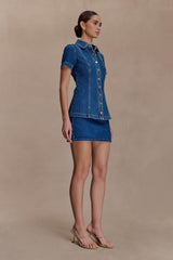 Ellie Denim Mini Skirt - Dark Blue