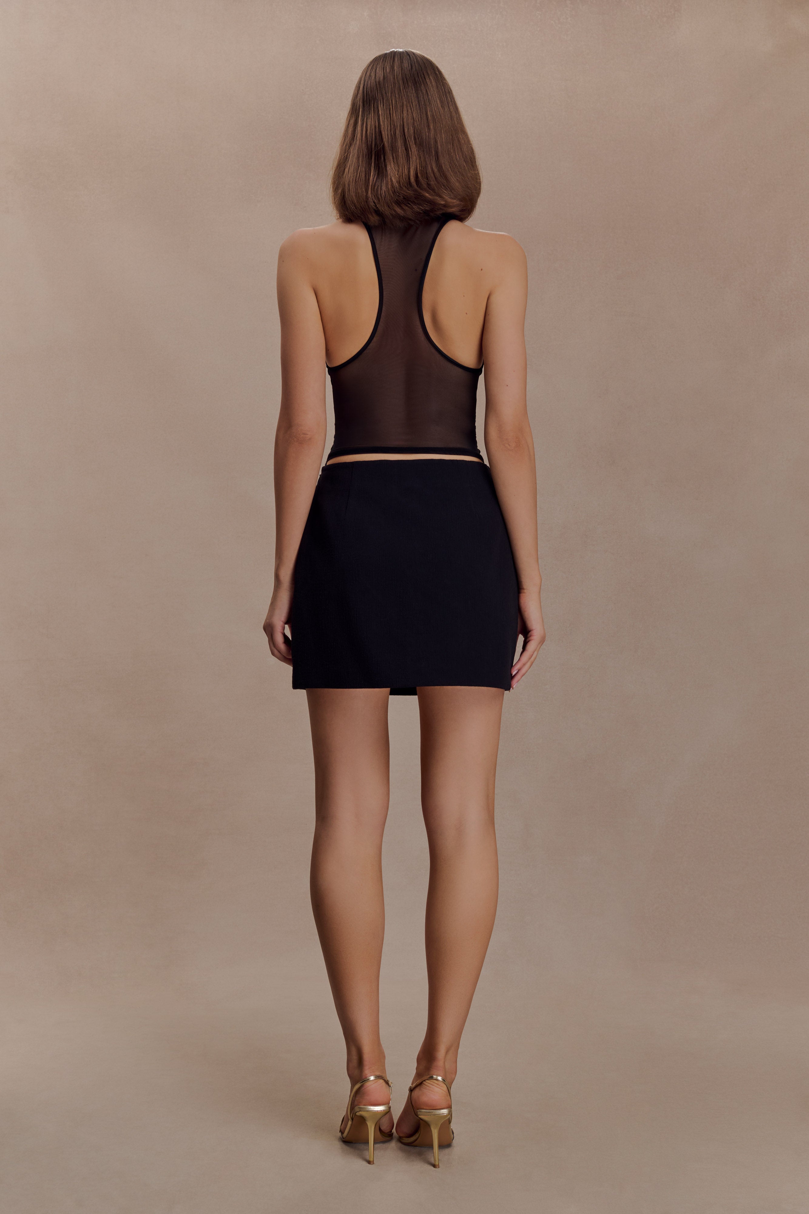 Dayana Cotton Mini Skirt - Black