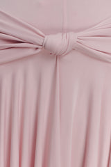 Zelda Asymmetric Slinky Midi Dress - Ballet Pink