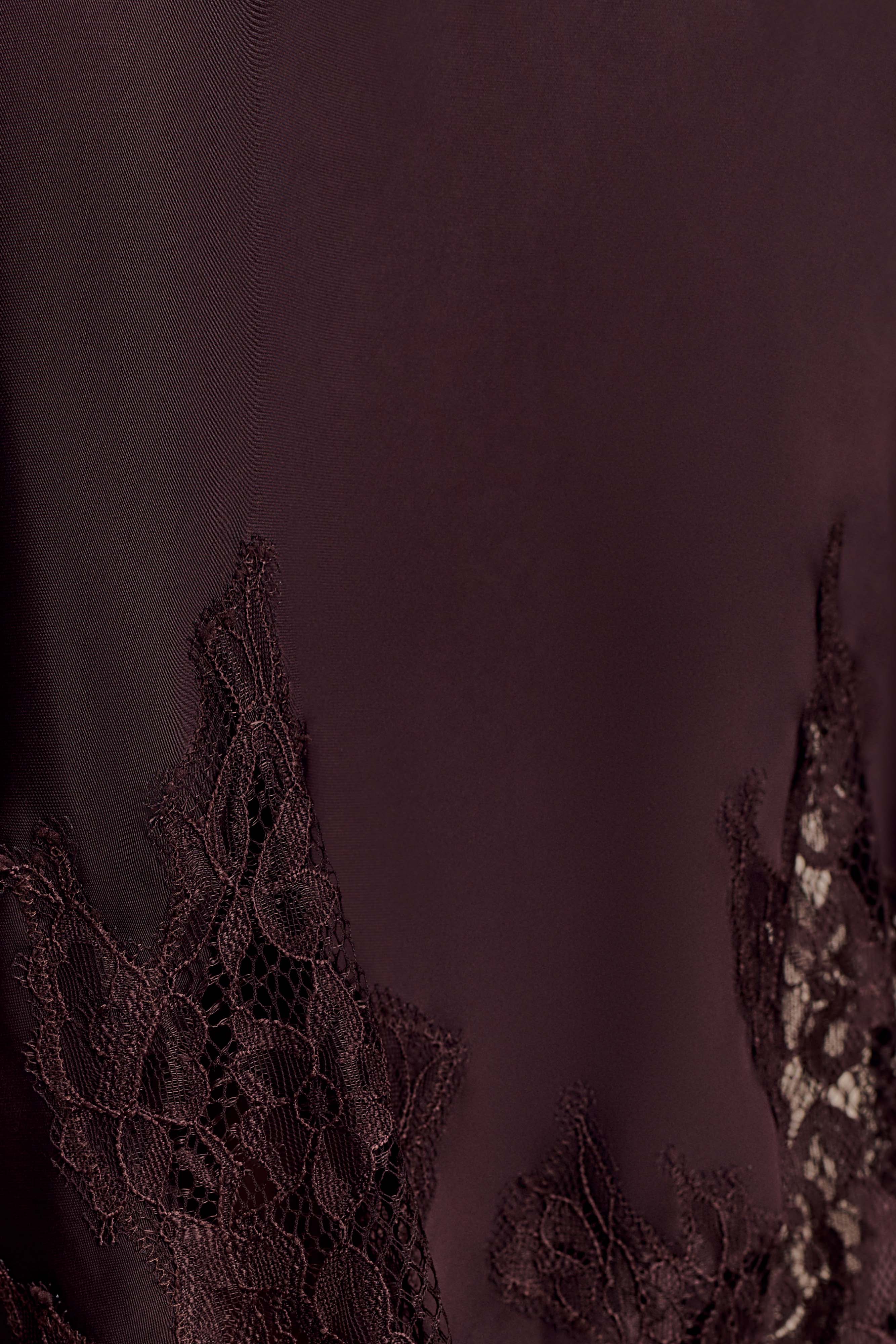 Nina Satin And Lace Maxi Skirt - Chocolate