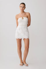 Tessa Broderie Mini Skirt - White