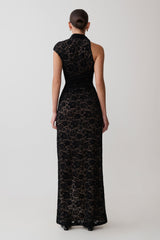 Trinh One Shoulder Maxi Dress - Black