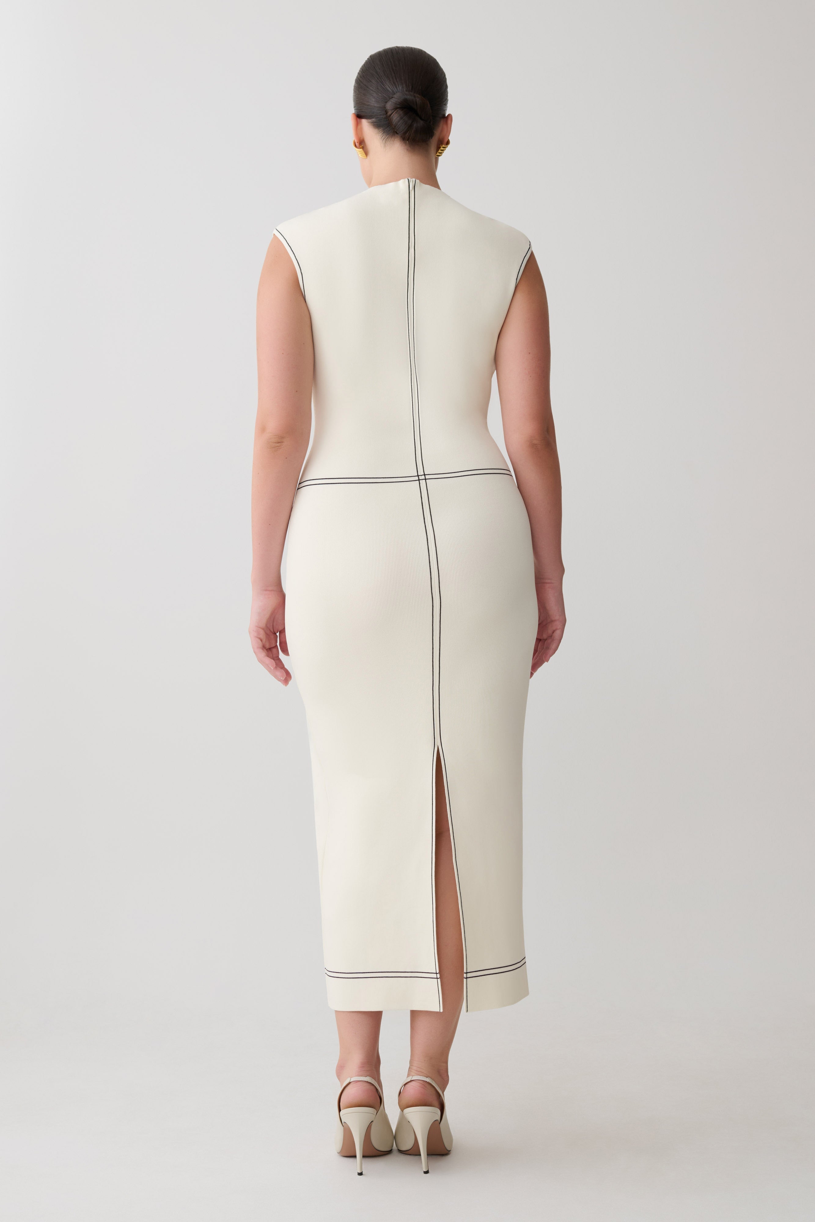 Malone Bandage Knit Midi Dress - Ivory