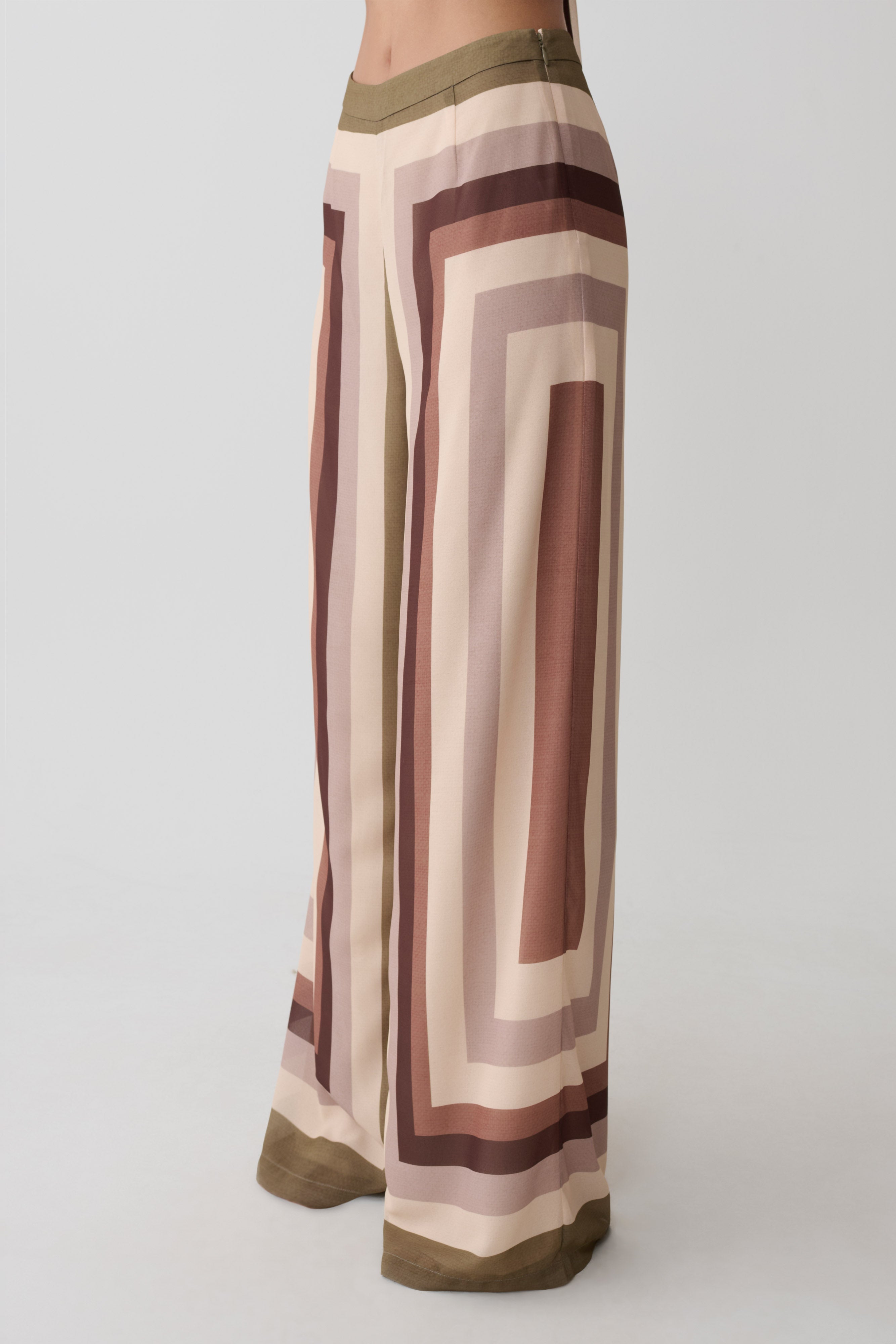 Rachel Chiffon Straight Leg Pants - Multi Stripe