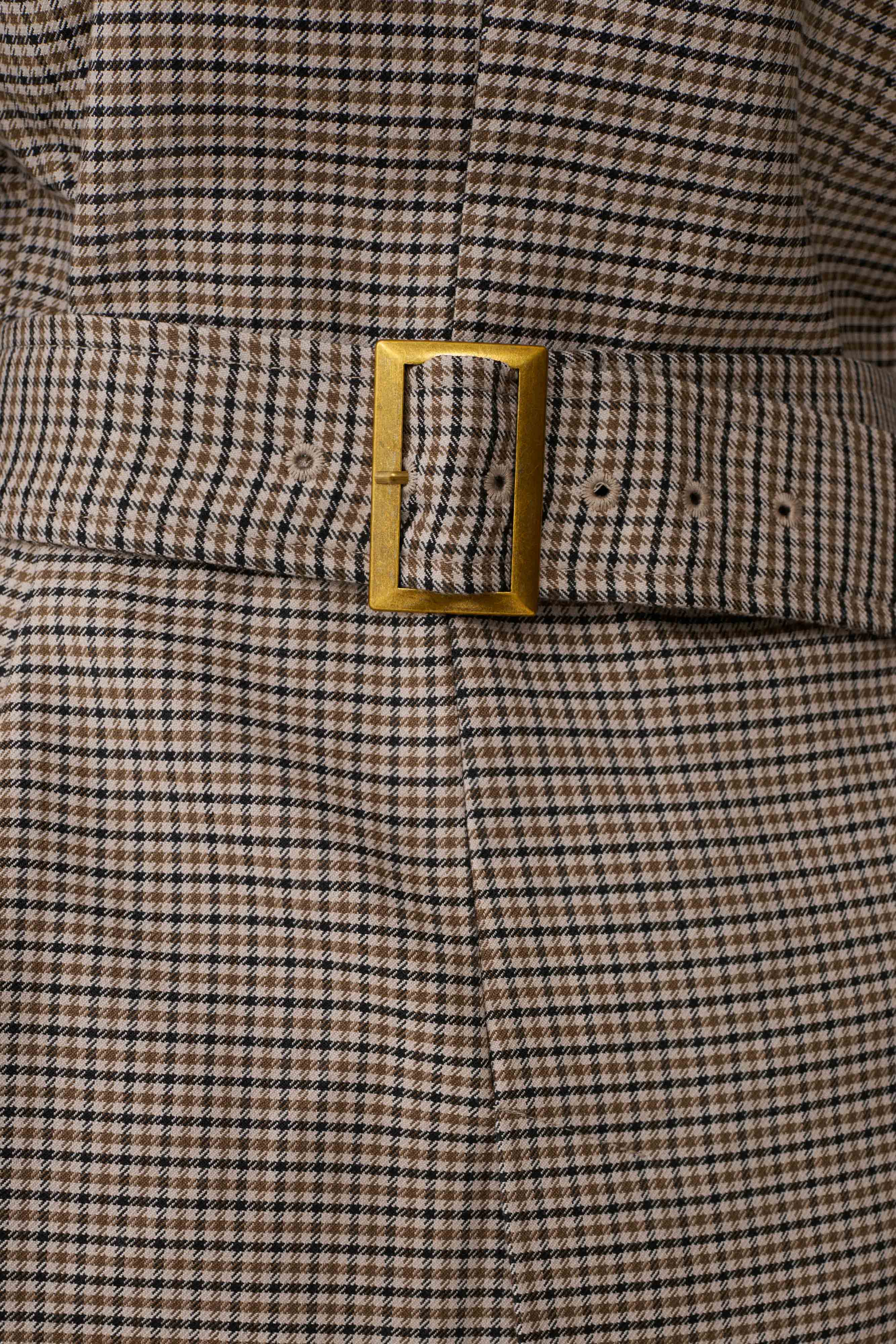 Mila Shaped Blazer - Tan Check