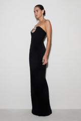 Hilda Embellished Strapless Maxi Dress - Black