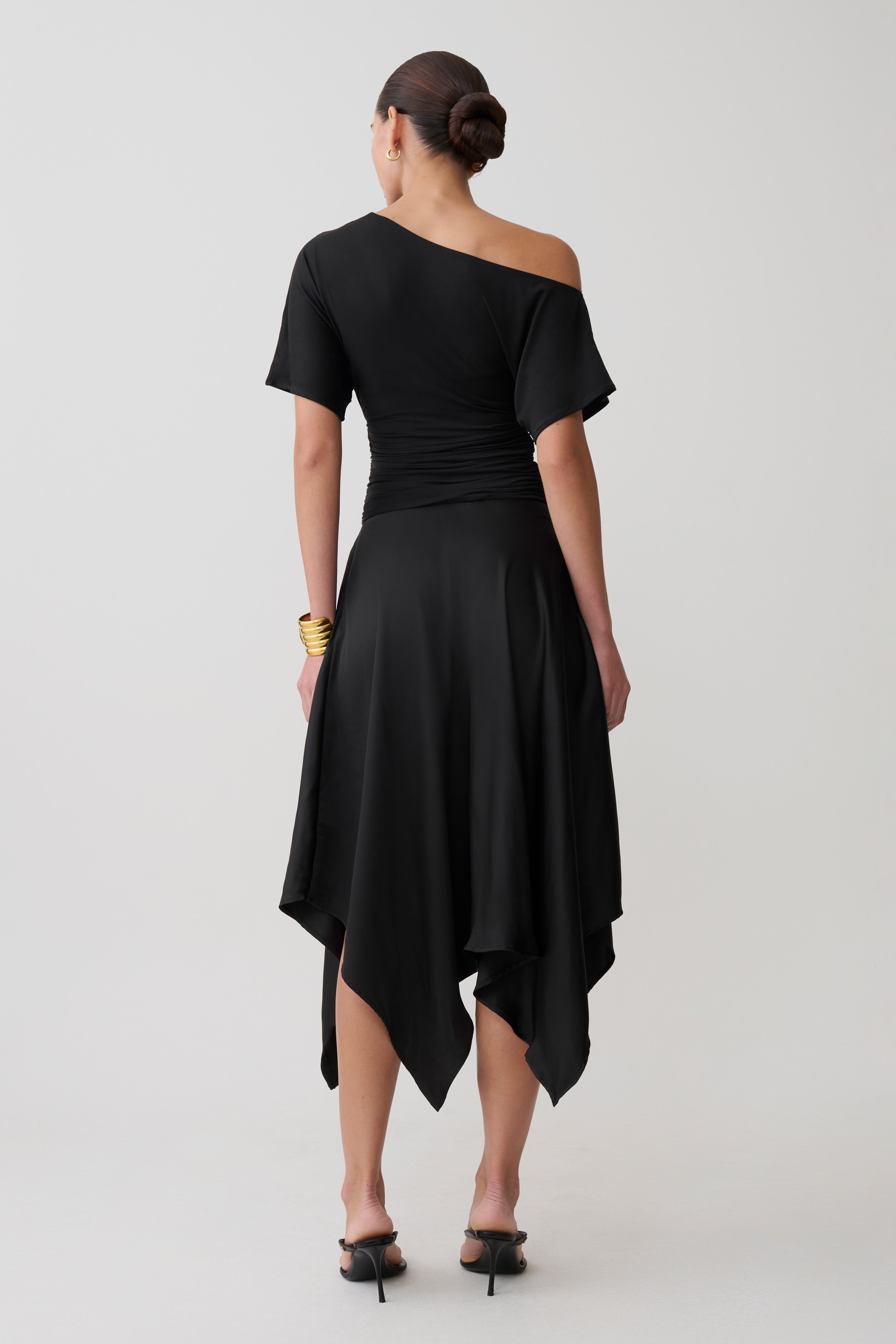 Luu Off Shoulder Slinky Top - Black