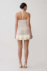 Carrisa Crochet Knit Mini Dress - White