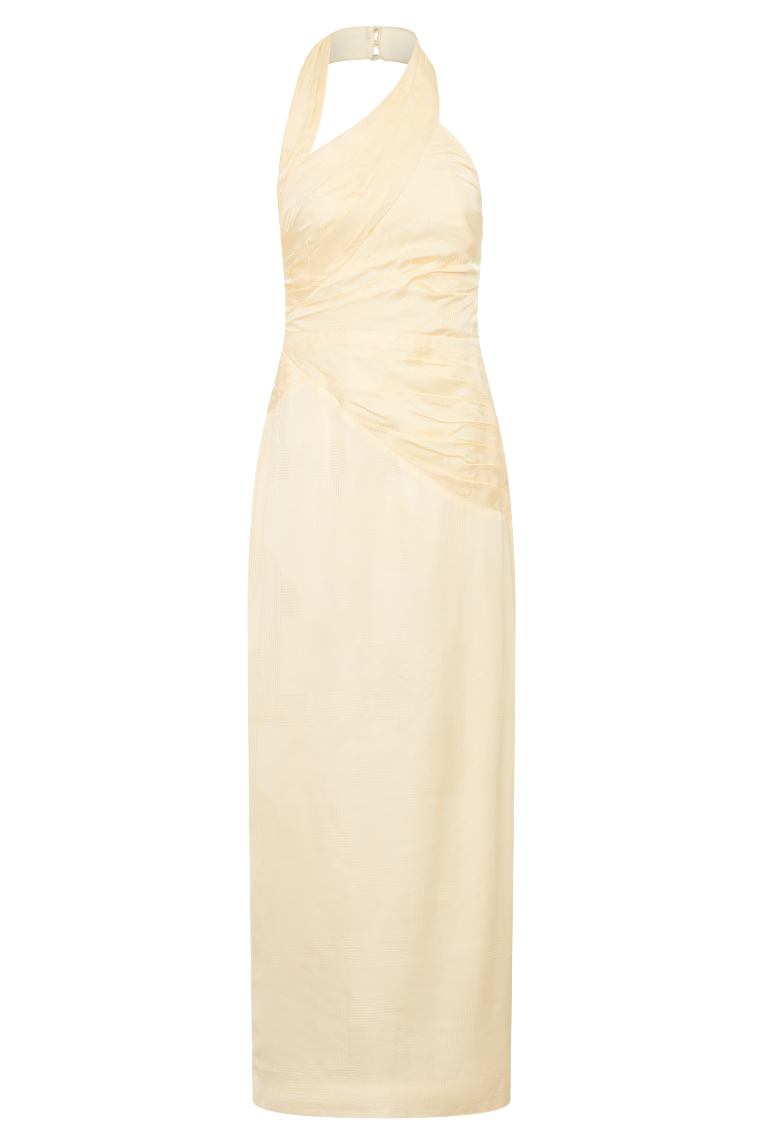 Chiara Halter Satin Maxi Dress - Buttermilk
