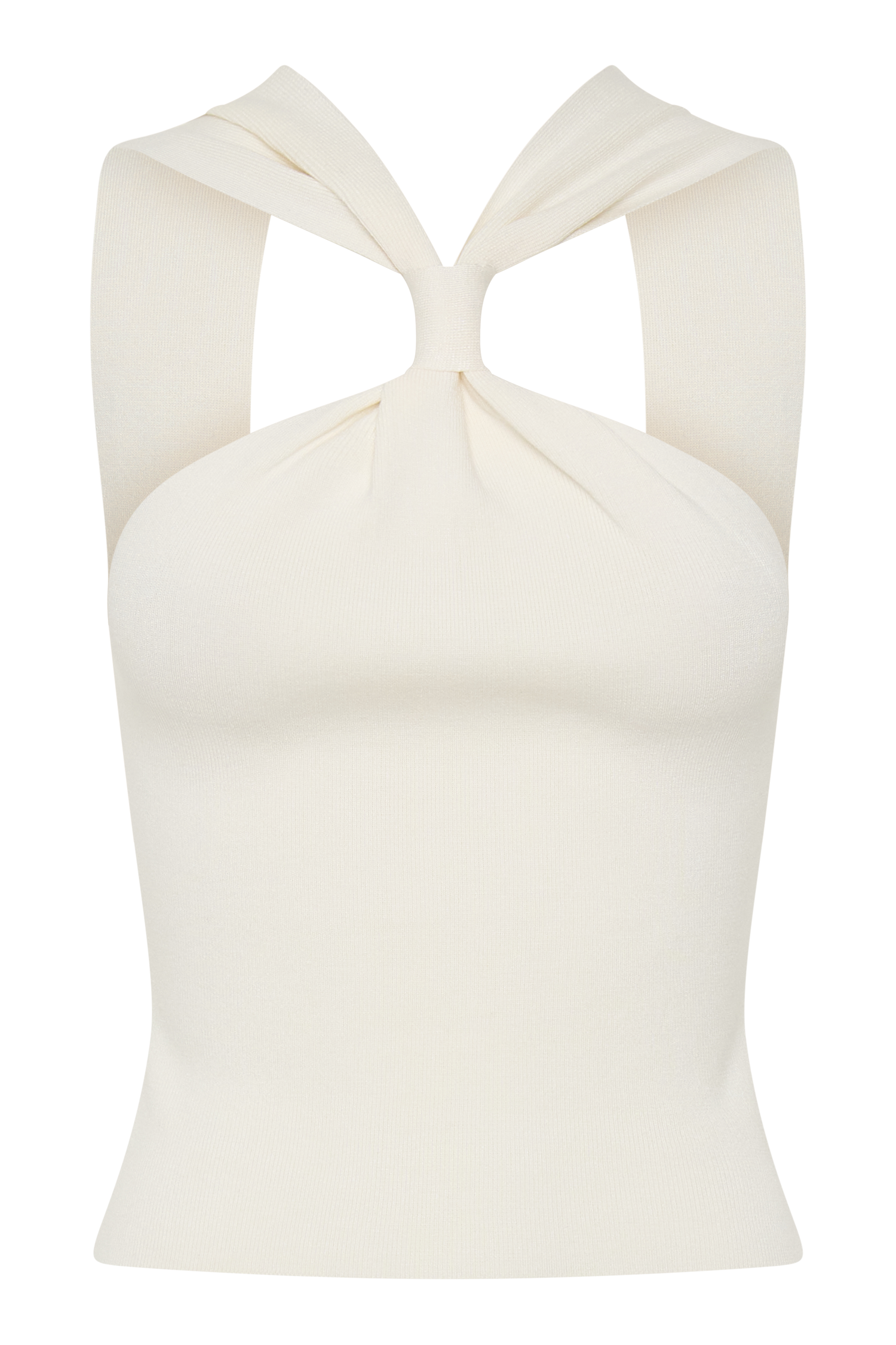 Angelika Twist Front Knit Top - Ivory