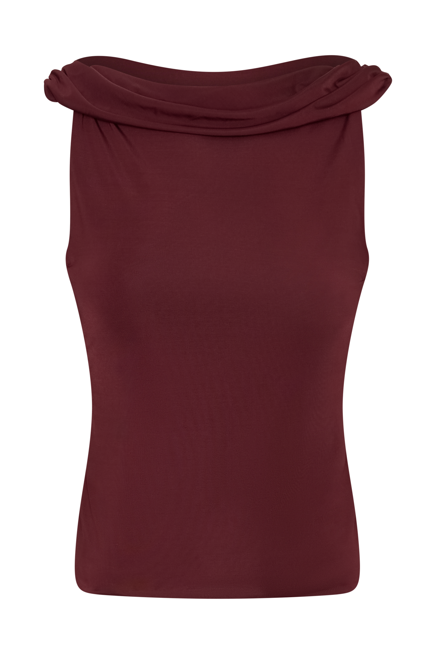 Bridget Slinky Cowl Back Top - Burgundy