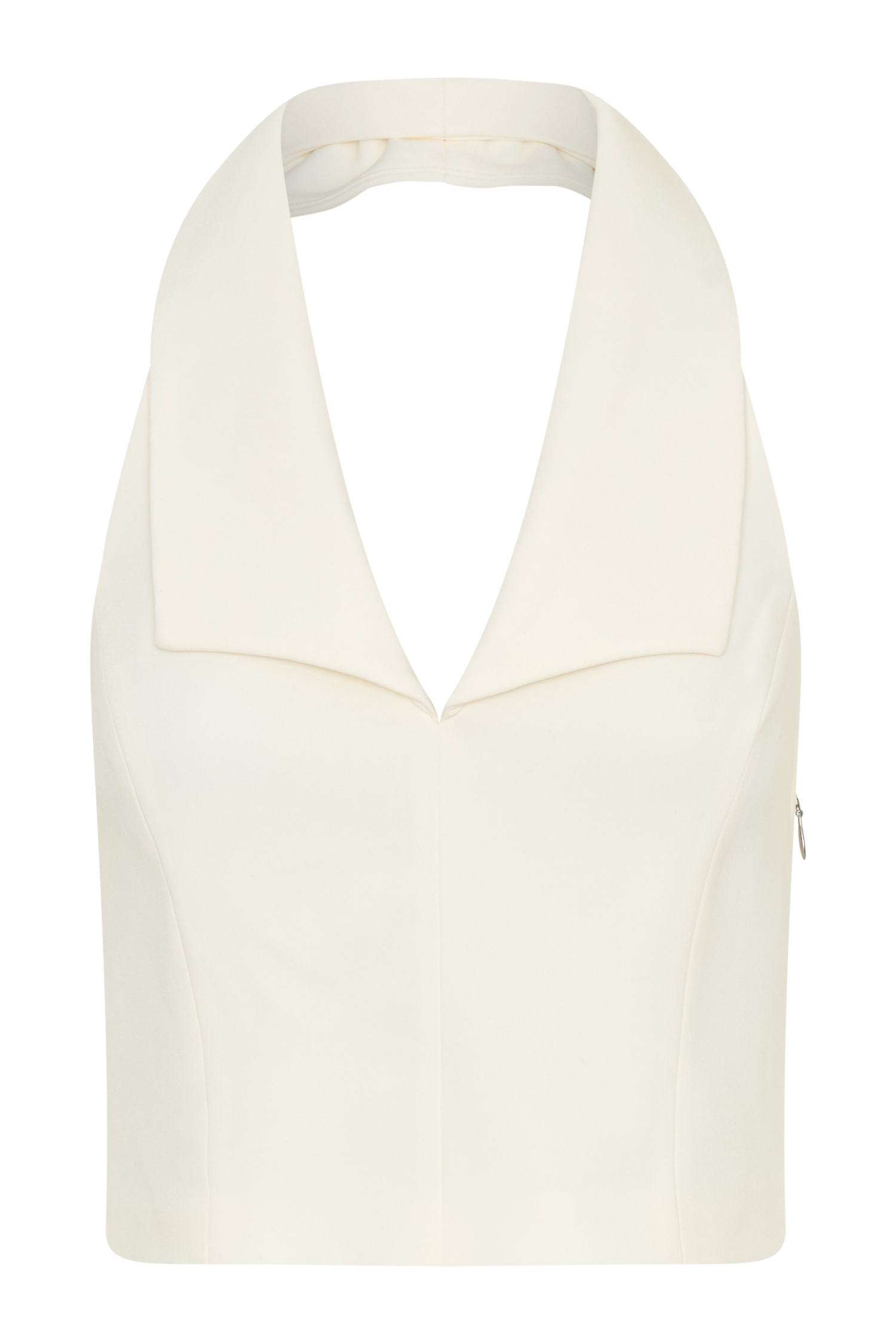 Calla Collared Sleeveless Halter Top - Ivory