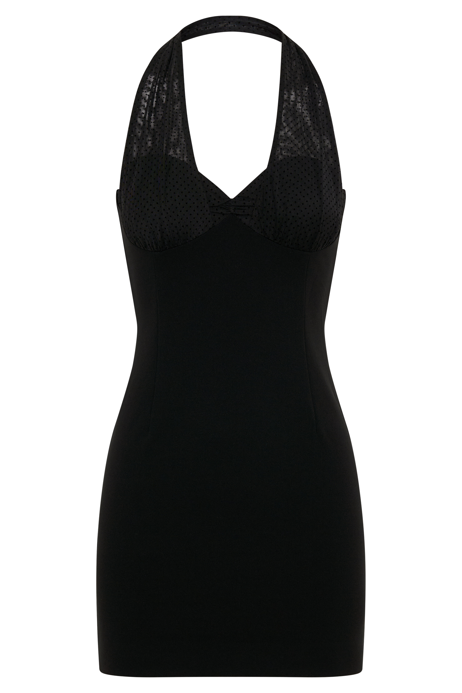 Cressida Crepe Halter Mini Dress - Black