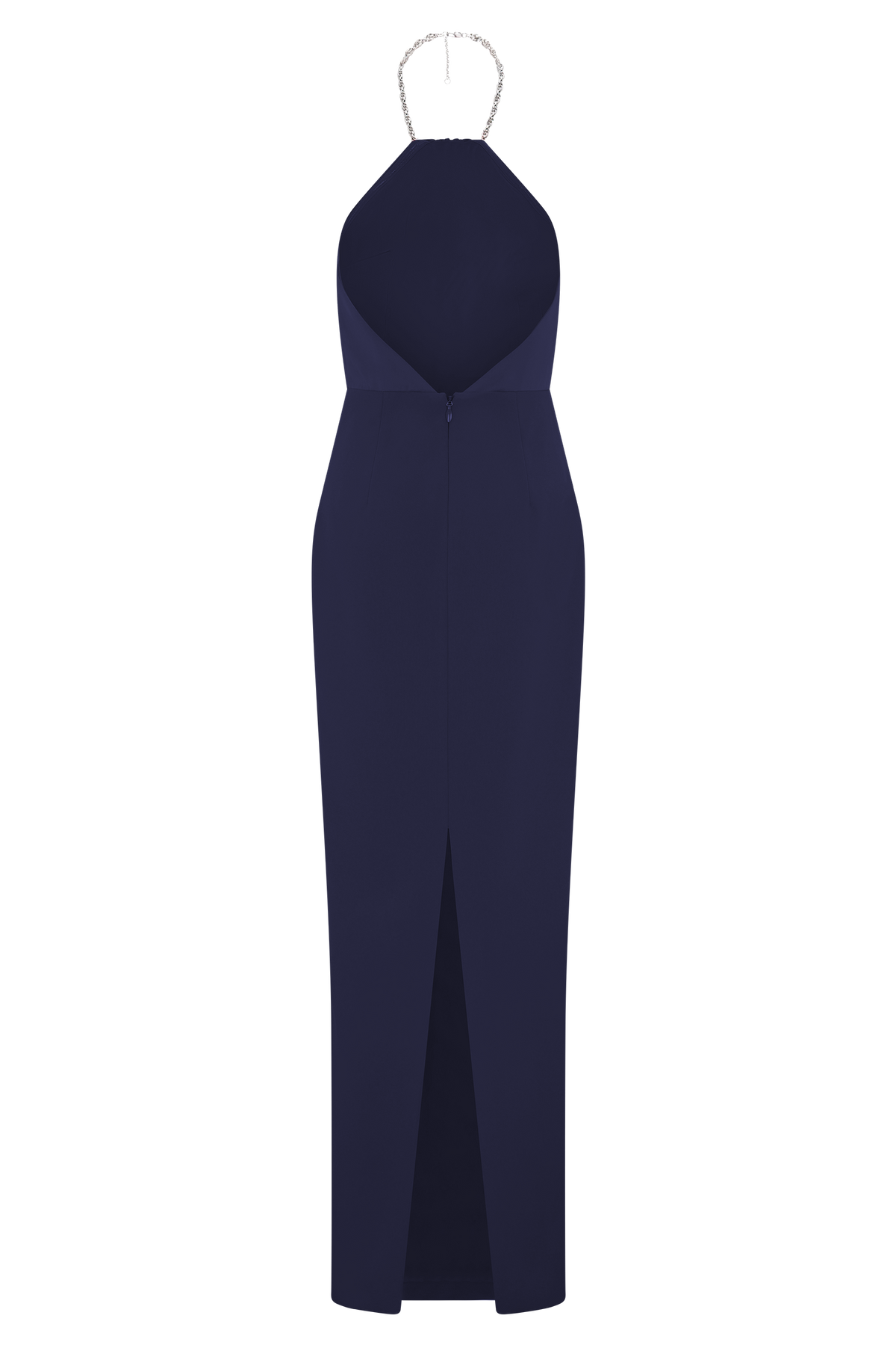 Elina Satin Necklace Maxi Dress - Navy