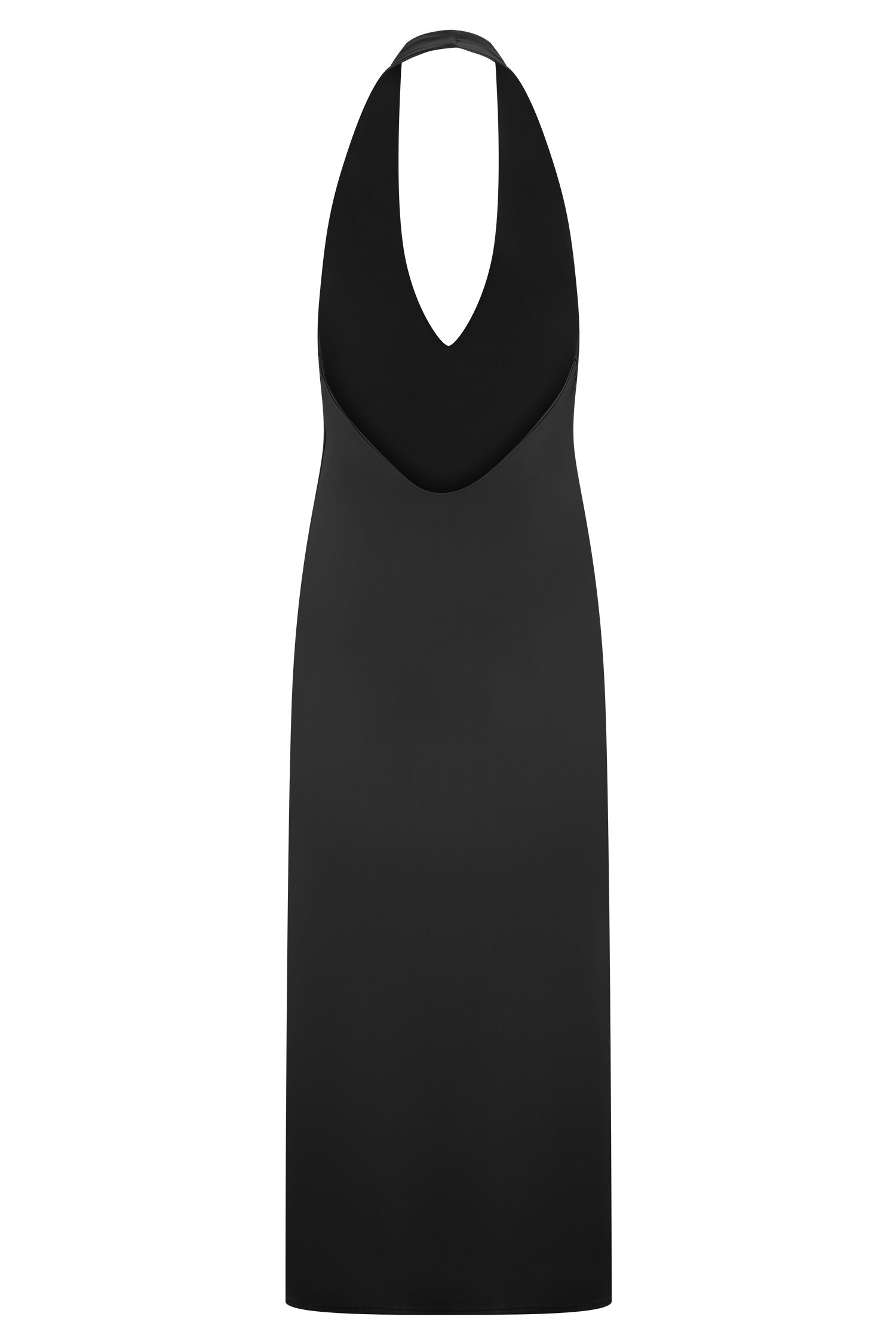 Genie Slinky Halter Midi Dress - Black