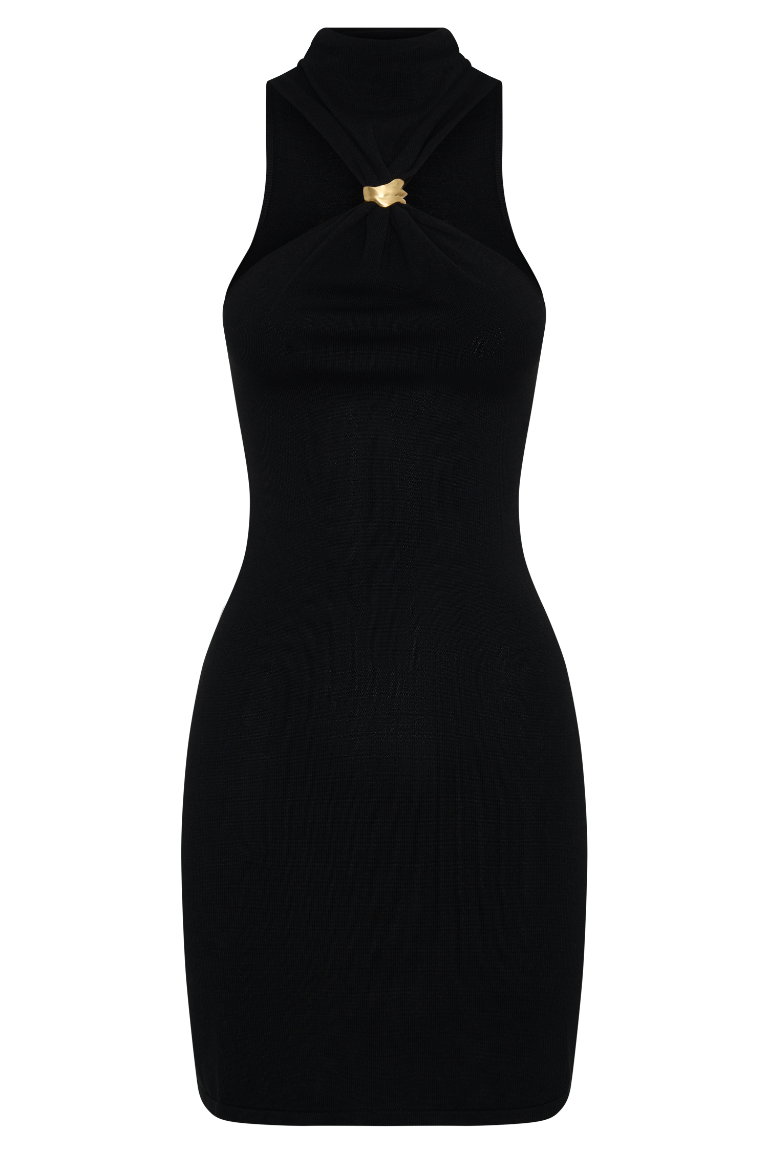 Hector Halter Neck Knit Mini Dress - Black