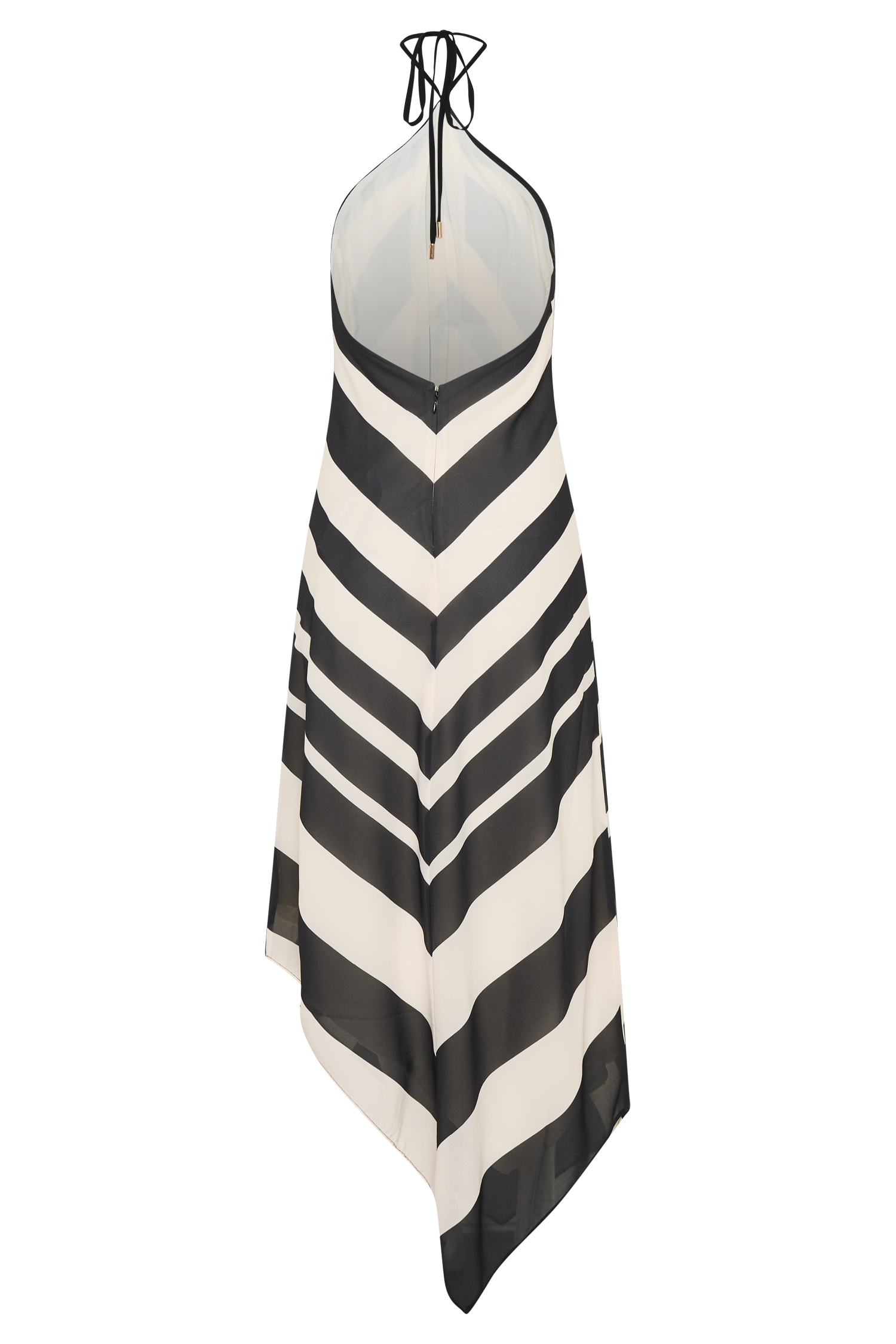 Hope Satin Halter Midi Dress - Black/White