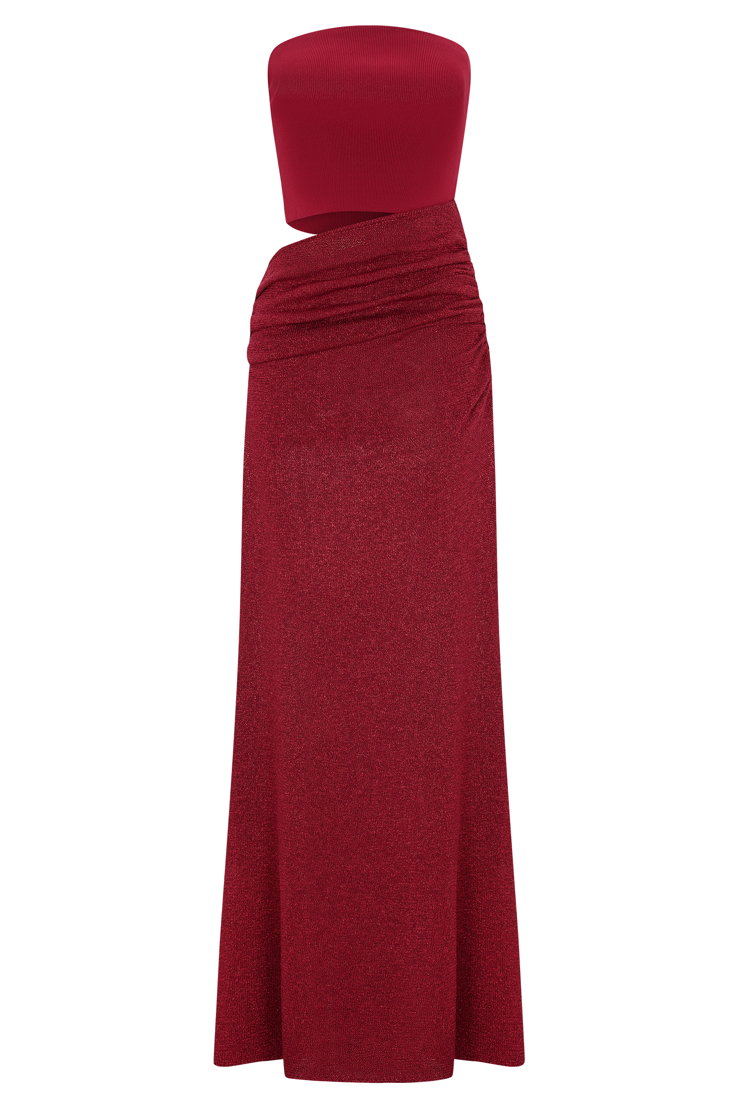 Jasiel Strapless Knit Maxi Dress - Red