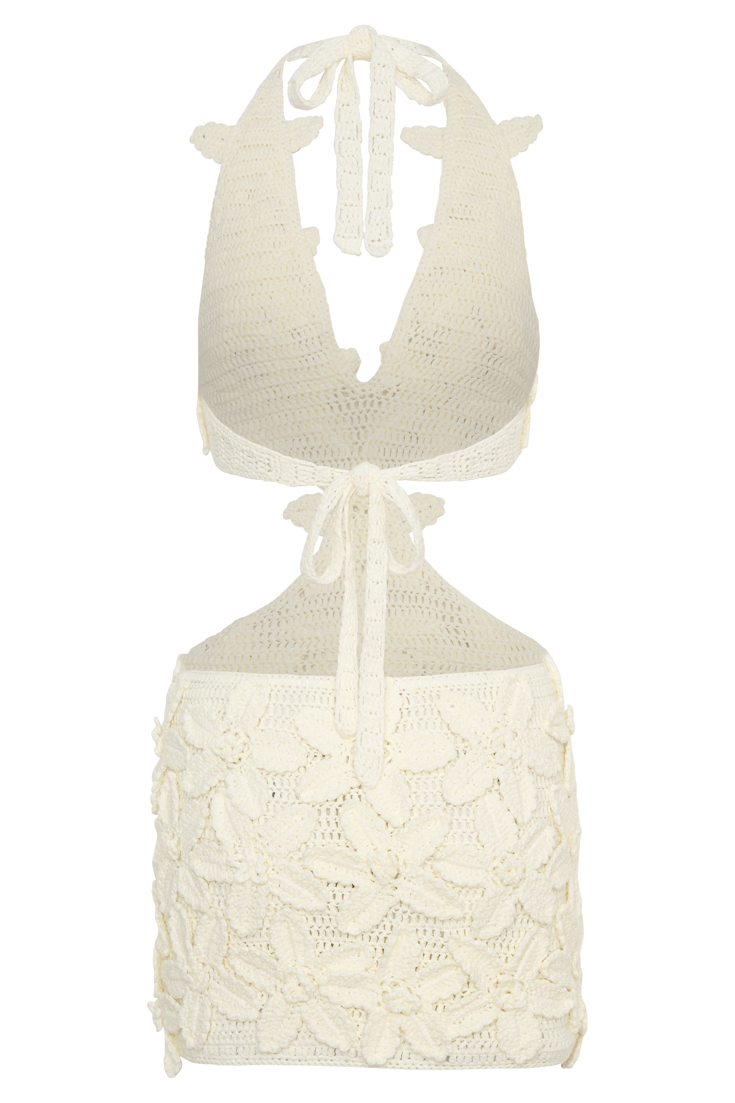 Jaylene Floral Crochet Mini Dress - White