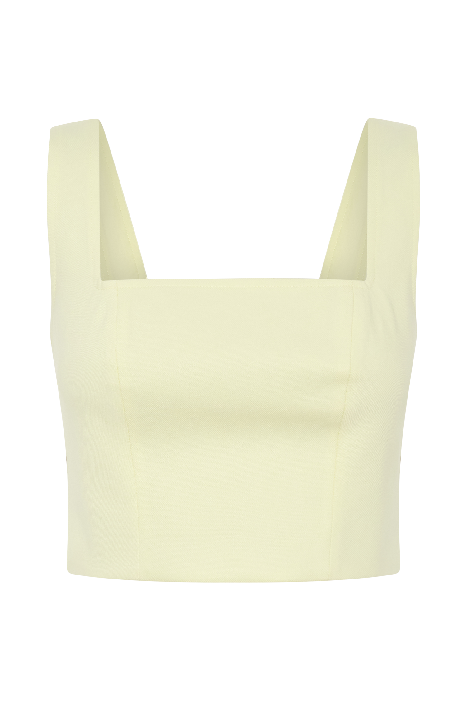 Josephine Crop Top With Open Back - Lemon