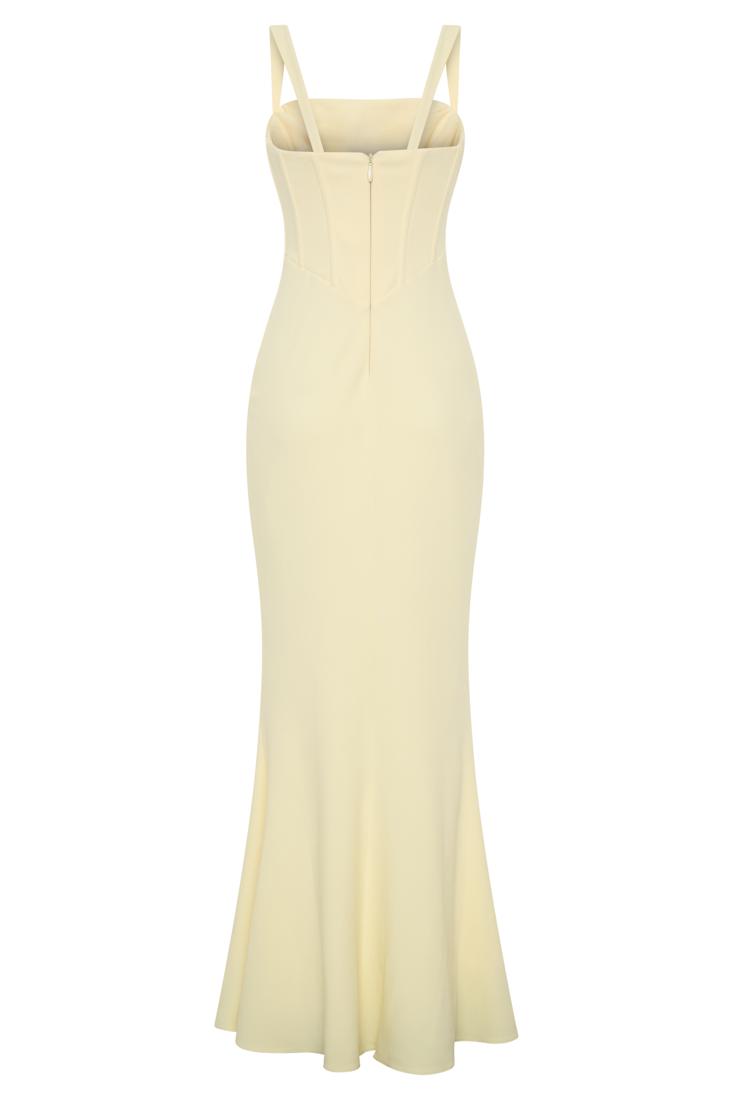 Luella Crepe Corset Maxi Dress - Lemon