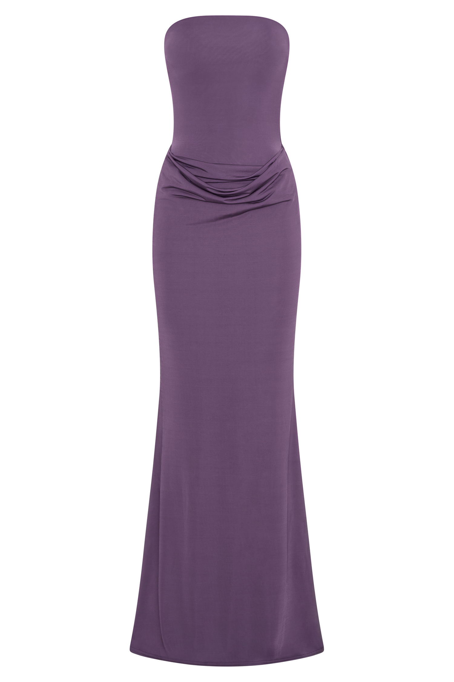 Madison Strapless Slinky Maxi Dress - Purple