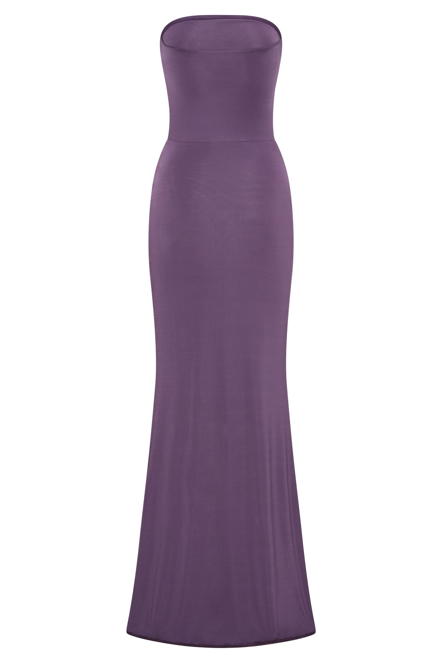 Madison Strapless Slinky Maxi Dress - Purple