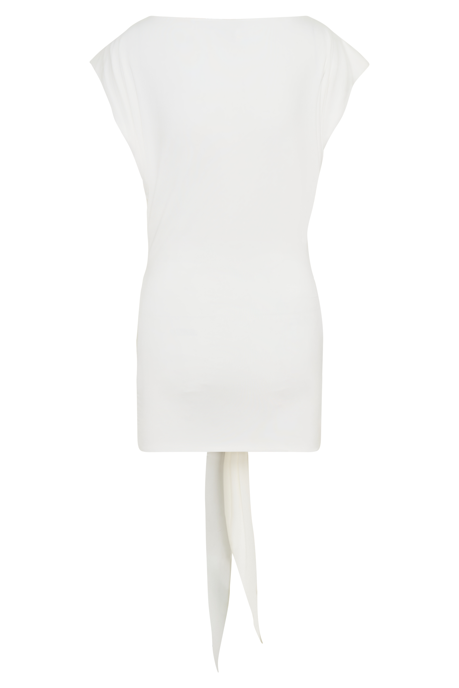 Maiara Shortsleeve Slinky Tie Mini Dress - White