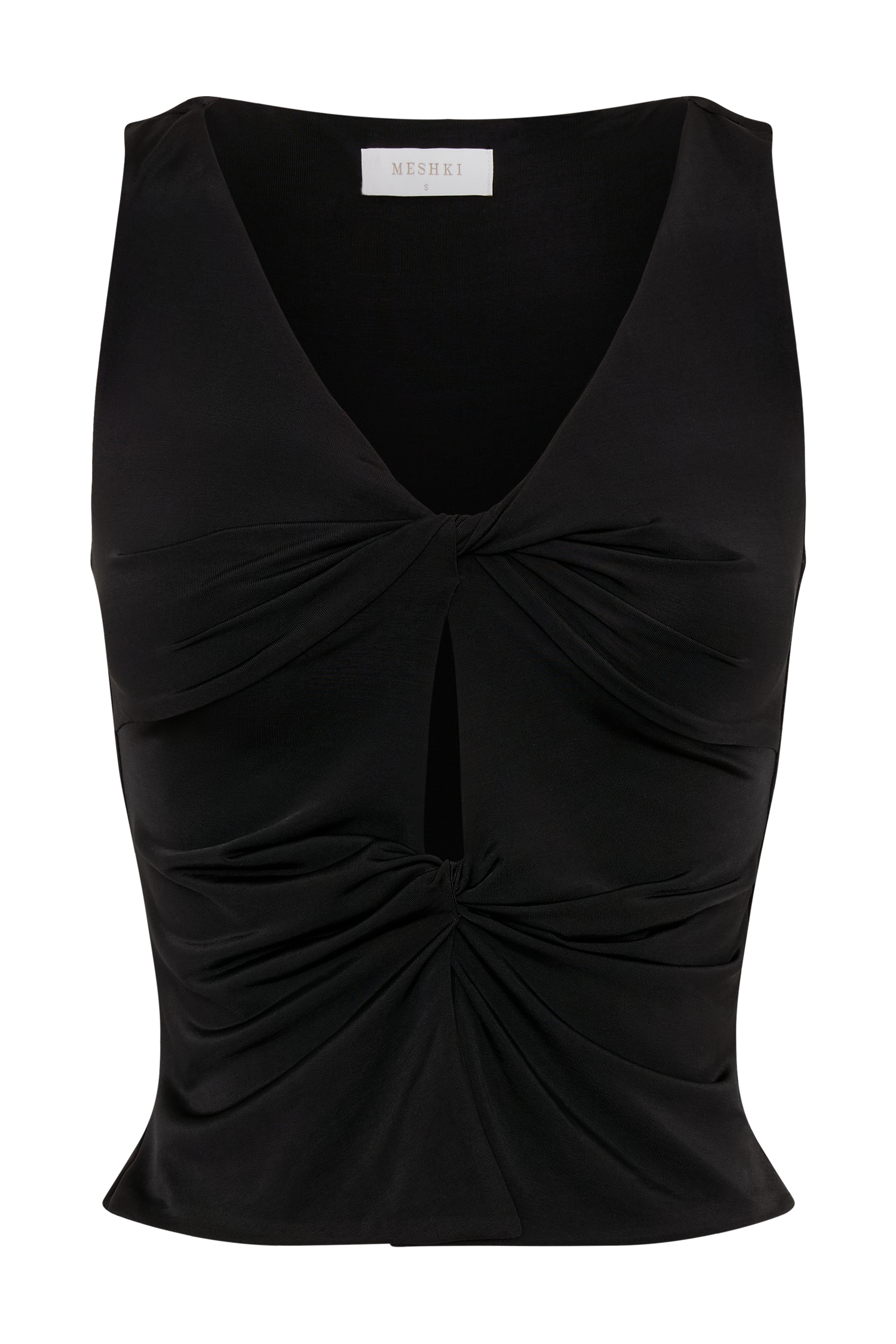 Millie Twist Sleeveless Top - Black