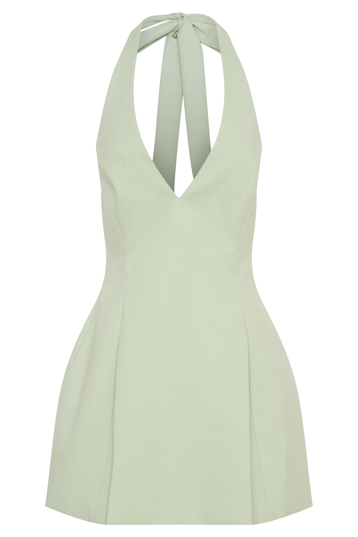 Nelly Halter Neck Cotton Mini Dress - Sage