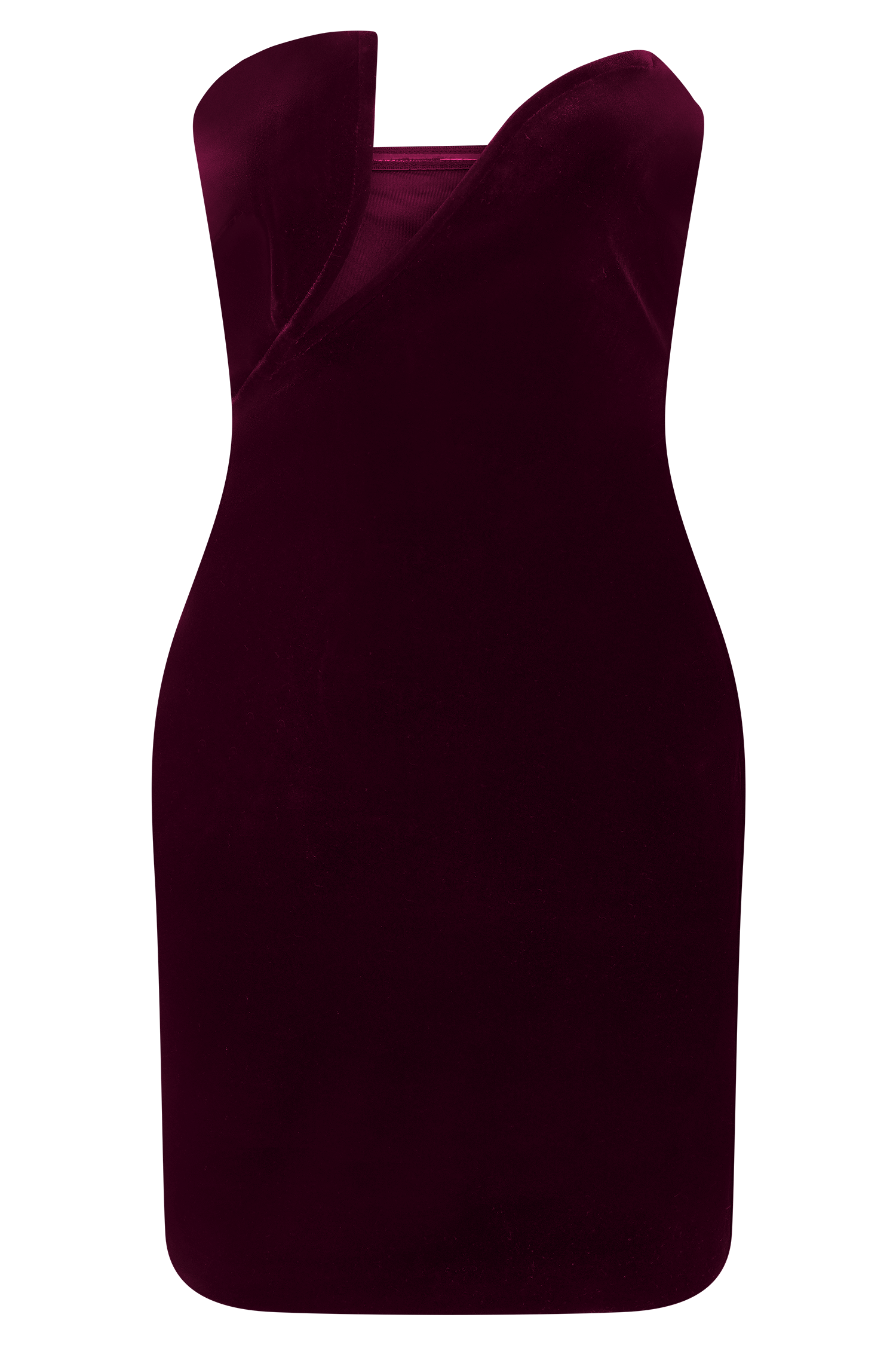 Paulina Velvet Strapless Mini Dress - Wine