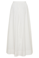 River Gathered Maxi Skirt - White